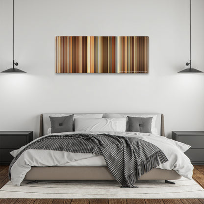 Thank You for Smoking color palette canvas above a bed, between two black pendant lamps