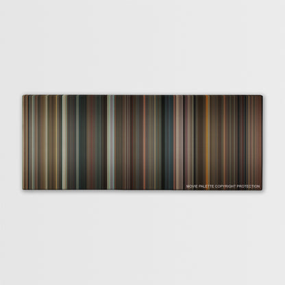 Night at the Museum: Battle of the Smithsonian color palette canvas print: thousands of thin vertical stripes of color