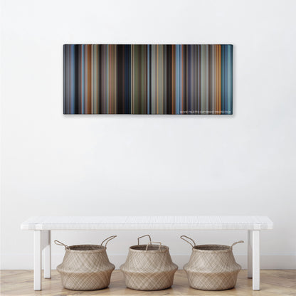 Point Break color palette canvas above a white bench with three woven baskets