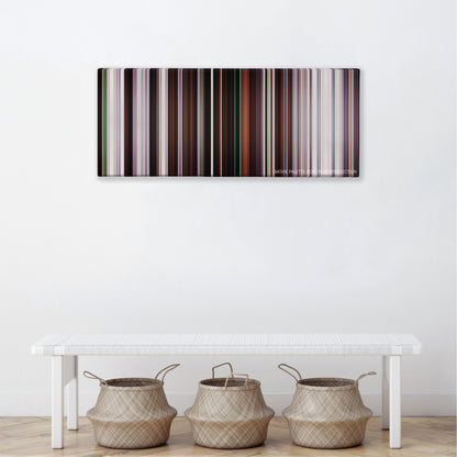 The Bling Ring color palette canvas above a white bench with three woven baskets