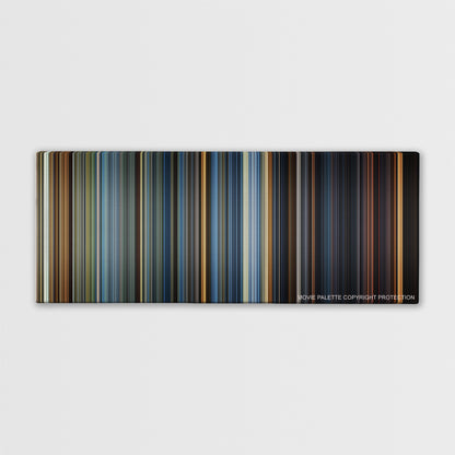 Ender's Game color palette canvas print: thousands of thin vertical stripes of color