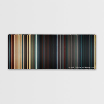 The Mummy color palette canvas print: thousands of thin vertical stripes of color