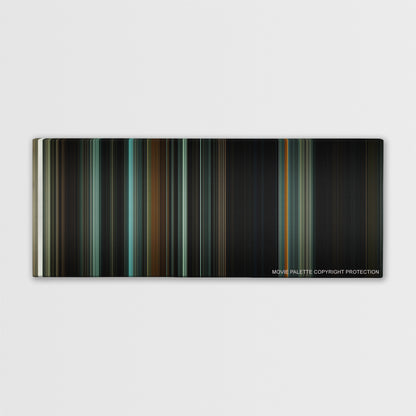 The Woman in Black color palette canvas print: thousands of thin vertical stripes of color