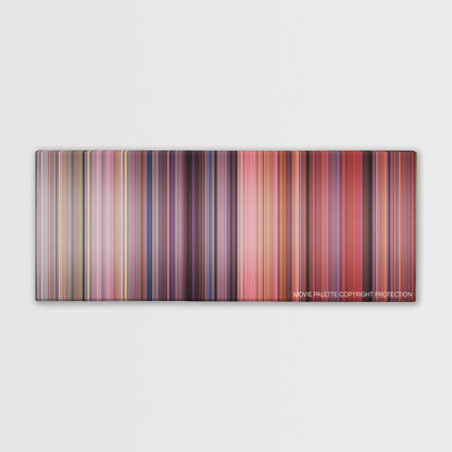 Never Been Kissed color palette canvas print: thousands of thin vertical stripes of color
