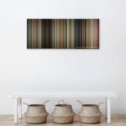 Say Anything color palette canvas above a white bench with three woven baskets