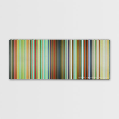 The Simpsons Movie color palette canvas print: thousands of thin vertical stripes of color