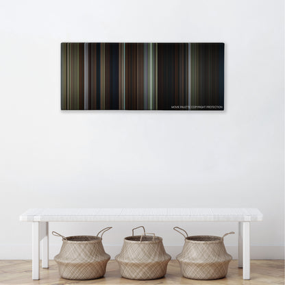 Pet Sematary color palette canvas above a white bench with three woven baskets