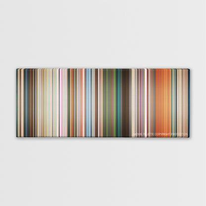 Cashback color palette canvas print: thousands of thin vertical stripes of color