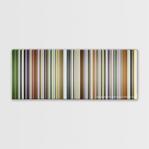 Gangs of Wasseypur color palette canvas print: thousands of thin vertical stripes of color