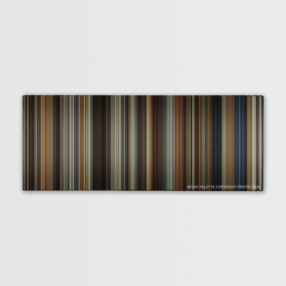 The Girl on the Train color palette canvas print: thousands of thin vertical stripes of color
