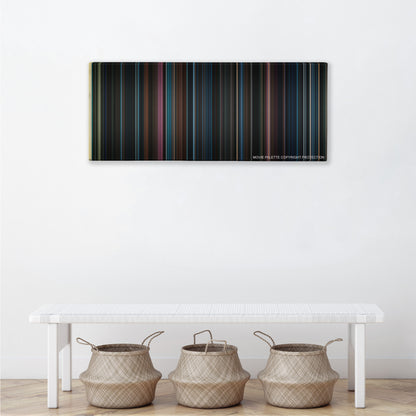 Harry Potter and the Order of the Phoenix color palette canvas above a white bench with three woven baskets
