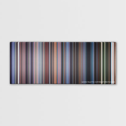 The Frighteners color palette canvas print: thousands of thin vertical stripes of color