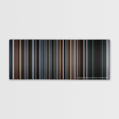 First Man color palette canvas print: thousands of thin vertical stripes of color