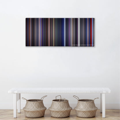 Star Trek: The Motion Picture color palette canvas above a white bench with three woven baskets