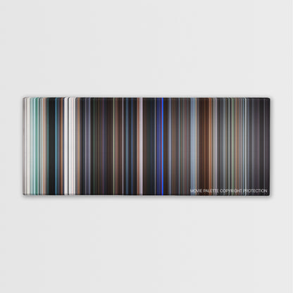 Taking Lives color palette canvas print: thousands of thin vertical stripes of color