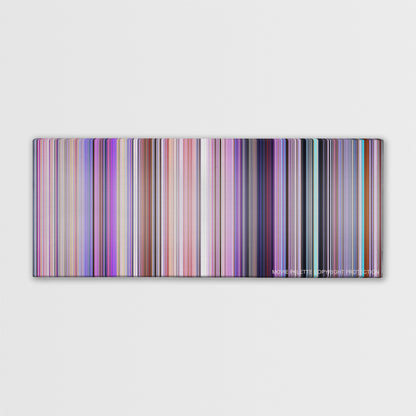 Inside Out color palette canvas print: thousands of thin vertical stripes of color