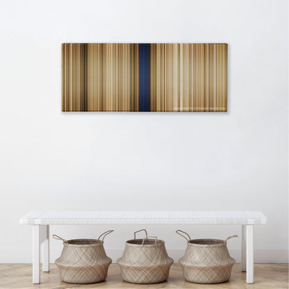 The General color palette canvas above a white bench with three woven baskets