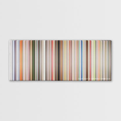 Jackass: The Movie color palette canvas print: thousands of thin vertical stripes of color