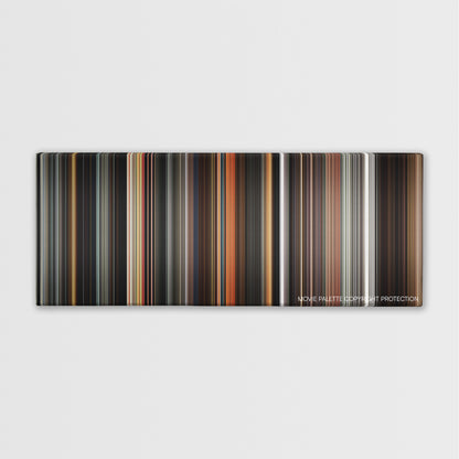 A Monster Calls color palette canvas print: thousands of thin vertical stripes of color