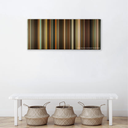 How to Be Single color palette canvas above a white bench with three woven baskets
