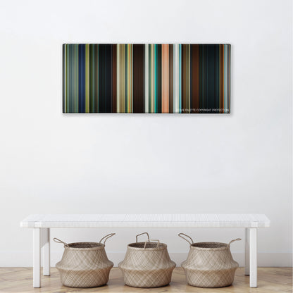 The Guard color palette canvas above a white bench with three woven baskets