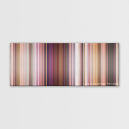 A Cinderella Story color palette canvas print: thousands of thin vertical stripes of color