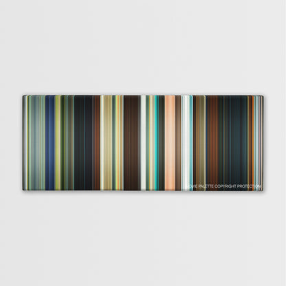The Guard color palette canvas print: thousands of thin vertical stripes of color