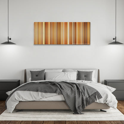 Blue Jasmine color palette canvas above a bed, between two black pendant lamps