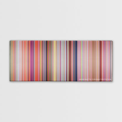 The Angry Birds Movie color palette canvas print: thousands of thin vertical stripes of color