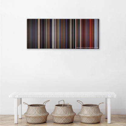 Star Wars: Episode III - Revenge of the Sith color palette canvas above a white bench with three woven baskets