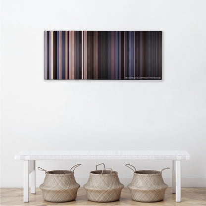 Star Wars: Episode IV - A New Hope color palette canvas above a white bench with three woven baskets