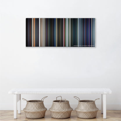 Star Wars: Episode VII - The Force Awakens color palette canvas above a white bench with three woven baskets