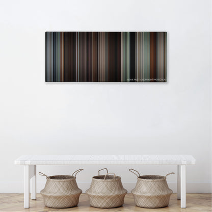 Young Adult color palette canvas above a white bench with three woven baskets