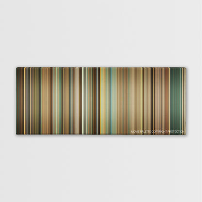 Extremely Wicked, Shockingly Evil and Vile color palette canvas print: thousands of thin vertical stripes of color