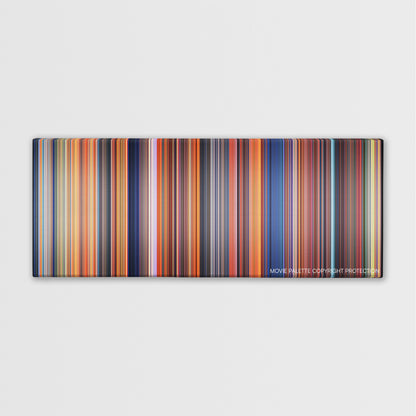The Land Before Time color palette canvas print: thousands of thin vertical stripes of color