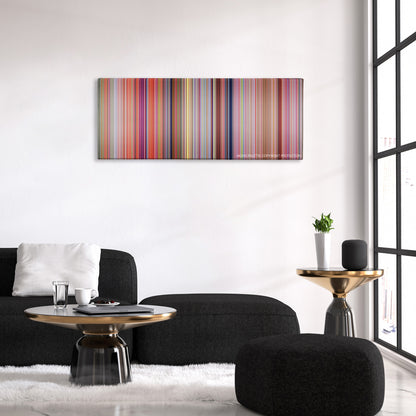 The Angry Birds Movie color palette canvas above a black sofa with a gold-topped table