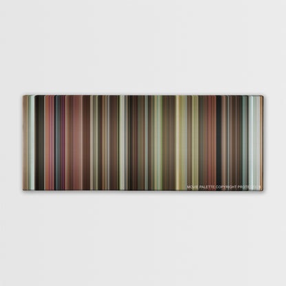 What Happens in Vegas color palette canvas print: thousands of thin vertical stripes of color