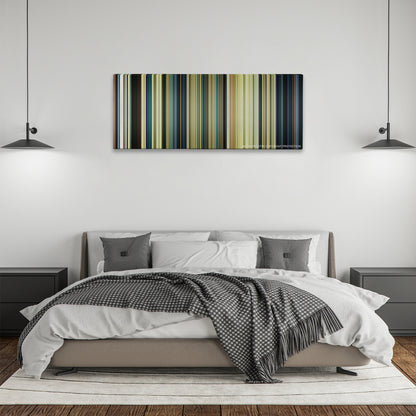 Resident Evil: Extinction color palette canvas above a bed, between two black pendant lamps
