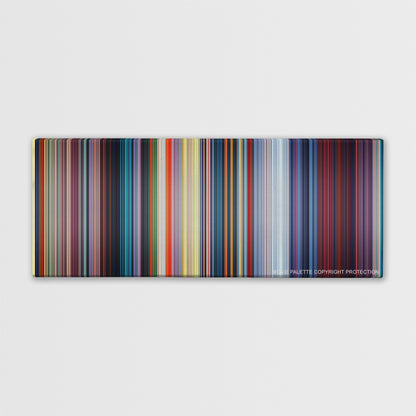 Mulan color palette canvas print: thousands of thin vertical stripes of color