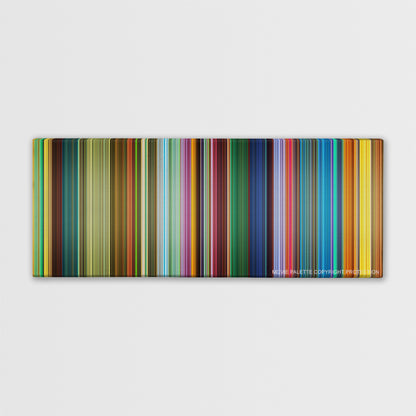 Kung Fu Panda 3 color palette canvas print: thousands of thin vertical stripes of color