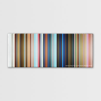 Penguins of Madagascar color palette canvas print: thousands of thin vertical stripes of color