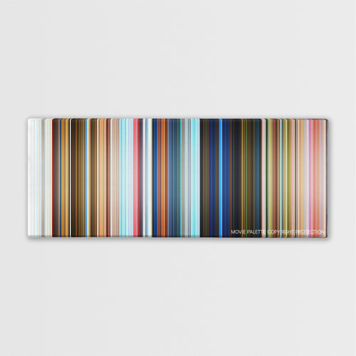 Penguins of Madagascar color palette canvas print: thousands of thin vertical stripes of color