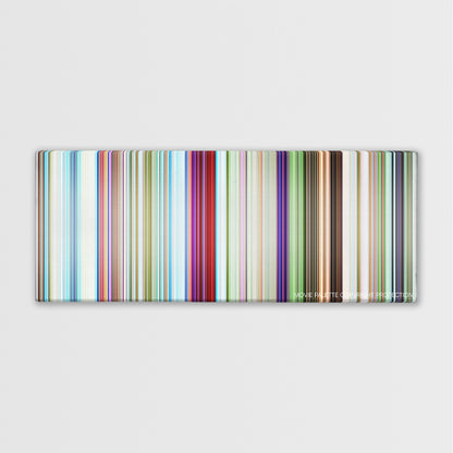 The SpongeBob SquarePants Movie color palette canvas print: thousands of thin vertical stripes of color