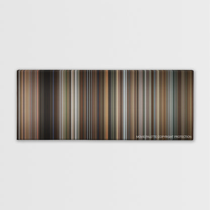 A Perfect Murder color palette canvas print: thousands of thin vertical stripes of color