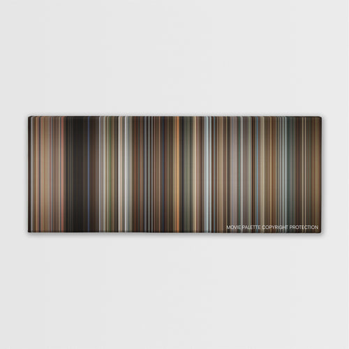 A Perfect Murder color palette canvas print: thousands of thin vertical stripes of color