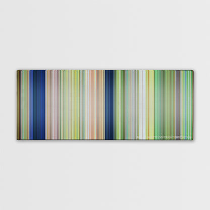 The Jungle Book color palette canvas print: thousands of thin vertical stripes of color