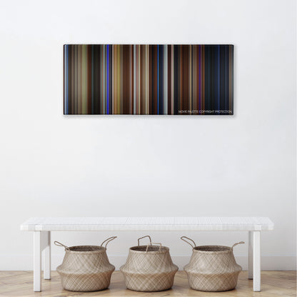 The Craft color palette canvas above a white bench with three woven baskets
