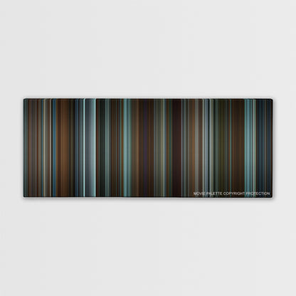Red Sparrow color palette canvas print: thousands of thin vertical stripes of color