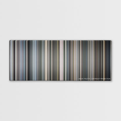 Case 39 color palette canvas print: thousands of thin vertical stripes of color