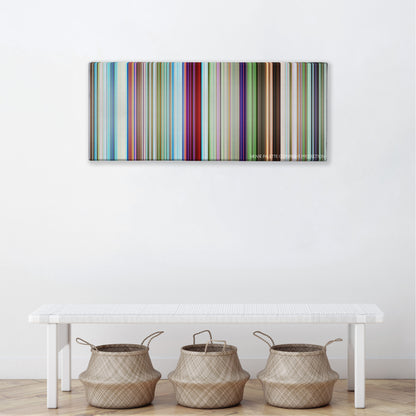 The SpongeBob SquarePants Movie color palette canvas above a white bench with three woven baskets